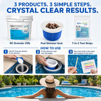 Haviland Durachlor Granular 25 lb with My Garden Pool Scum Socks, Test Strip & Pool-IQ AI Assistant