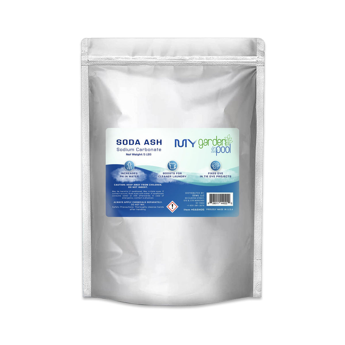 My Garden Pool Soda Ash - pH Increaser for Crystal-Clear Waters, Laundry Booster, Tie Dye Fixer - Elevate Your Pool and Projects with Sodium Carbonate
