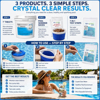 Haviland Durachlor 1 Inch Tablets 25 lb with My Garden Pool Scum Socks, Test Strip & Pool-IQ AI Assistant