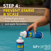 GLB Super Start-Up Pool Bundle – 4×1 lb Supersonic Shock, 2× Algimycin 2000, 2× Sequa-Sol, 1 lb Stabilizer, Super Blue – with My Garden Pool Skimmer Socks, Scum Sponge & Test Strips (20 ct)
