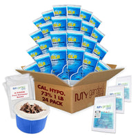 GLB Supersonic 73% Cal-Hypo Shock, 1 lb., Case of 24 with Complete Pool Care Kit with My Garden Pool Skimmer Sock and 7-in-1 Test Strips, 60 ct. – Powerful Chlorine Shock for Clear Swimming Water