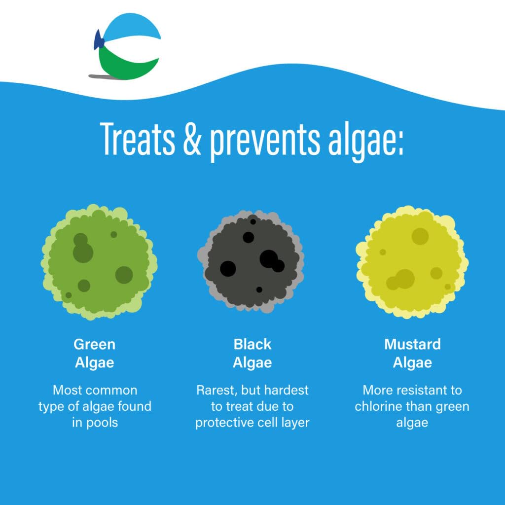 Poolife Defend+ 32 fl oz – 3-in-1 Pool Algae Protection – Clarifier + Preventative Shield – Includes Easy Measuring Cup, 7-in-1 Test Strips and Pool IQ - AI 2 Pack