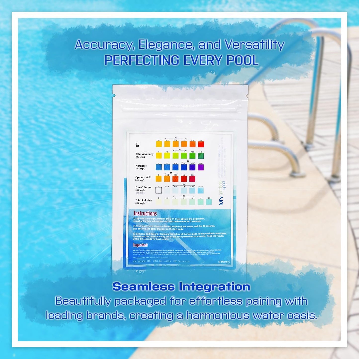 API EZ Spa Cal, 1 lb - EZSC1 with My Garden Pool 20 Ct. Test Strips & Scum Sponge Oil-Absorbing Sponge for Hot Tubs and Pools & Pool-IQ, Smart Pool AI Assistant!