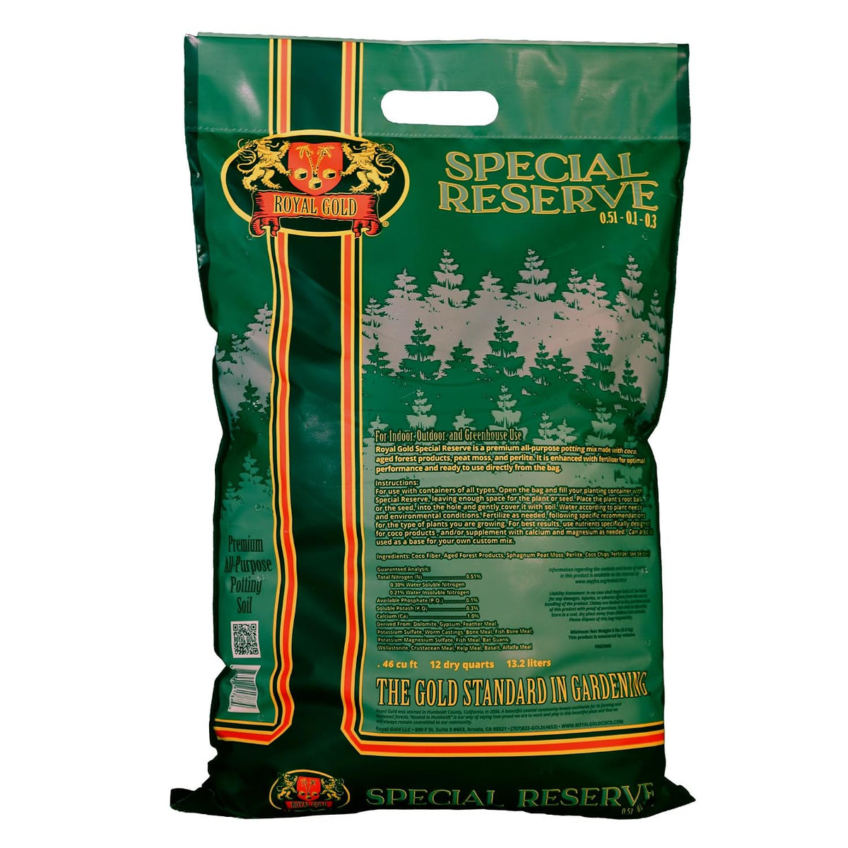 Royal Gold Special Reserve premium potting mix, 12 qt bag