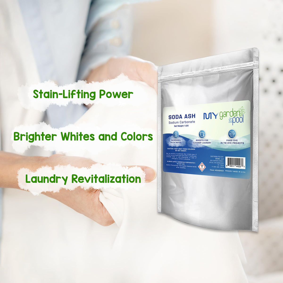 My Garden Pool Soda Ash - pH Increaser for Crystal-Clear Waters, Laundry Booster, Tie Dye Fixer - Elevate Your Pool and Projects with Sodium Carbonate