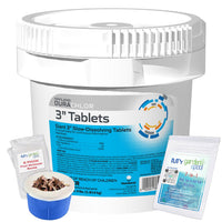 Haviland Durachlor 3 Inch Tabs 50 lb with My Garden Pool Scum Socks, Test Strip & Pool-IQ AI Assistant