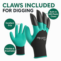 My Garden Pool Claw Gardening Gloves – Durable Yard Work Gloves with Built-In ABS Plastic Claws for Digging, Planting, and Raking – Breathable, Washable, One Size Fits Most