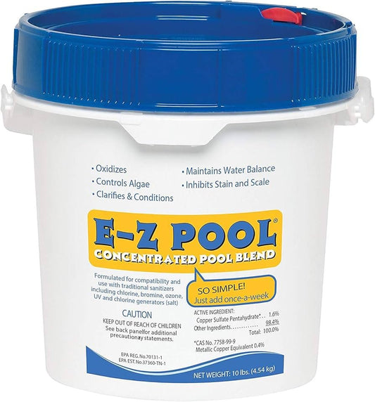 E-Z Pool Concentrated Pool Blend 5 LB - EZP05 with My Garden Pool 20 Ct. Test Strips & 2 Pack Pool Skimmer Socks and Pool-IQ, Smart Pool AI Assistant!