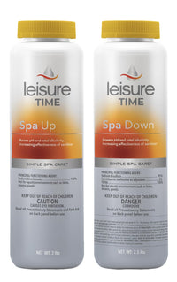 Leisure Time Spa Care Bundle: Spa Up, Spa Down, Calcium Booster with My Garden Pool 20 Ct. Test Strips & Scum Sponge Flower Oil-Absorbing for Hot Tubs and Pools - IQ, Smart Pool AI Assistant!