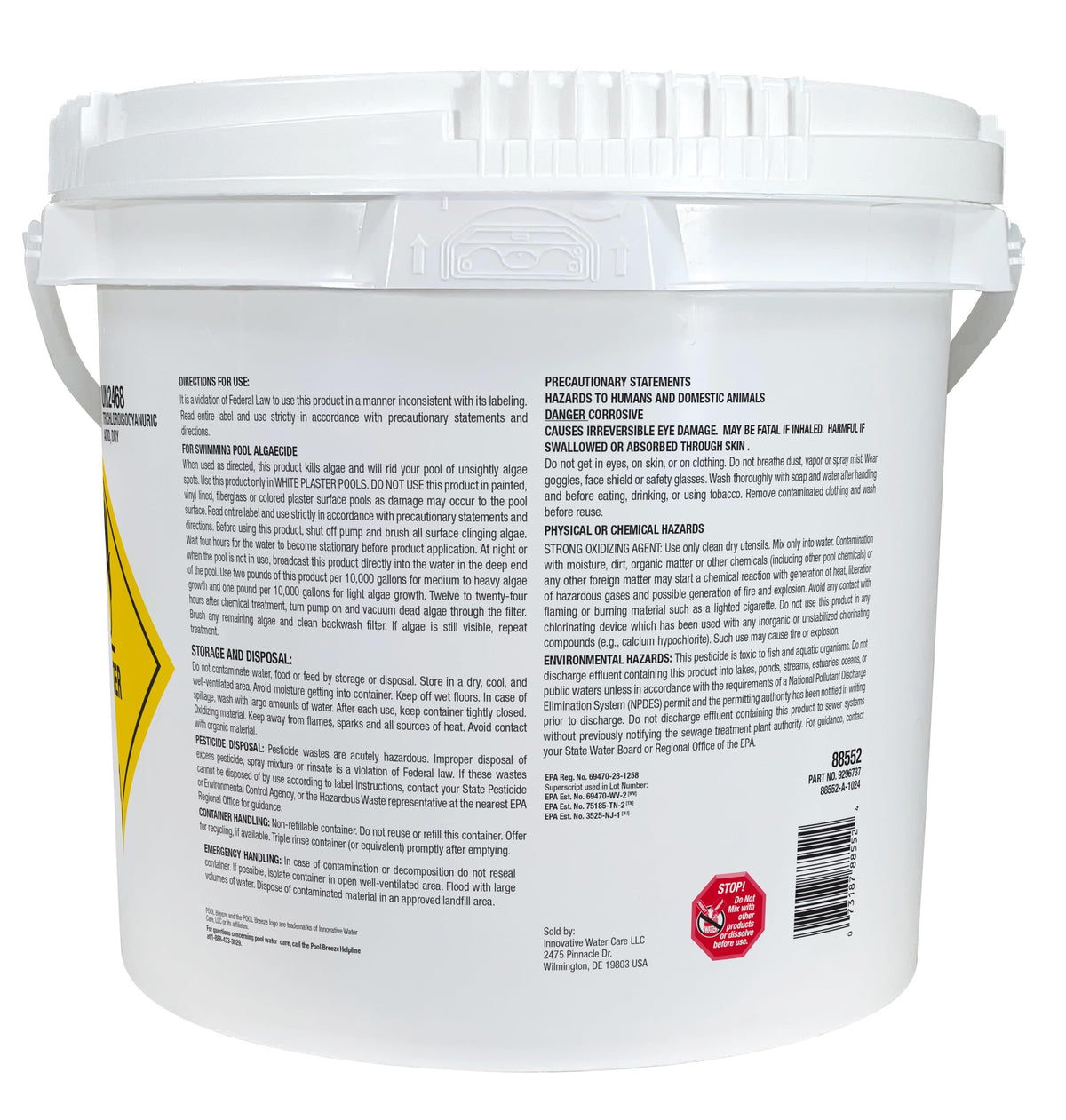 Pool Breeze Black AlgiKill 88552 – 25 lbs – Heavy Duty Black Algae Control – with My Garden Pool 7 in 1 Test Strips & Scum Socks