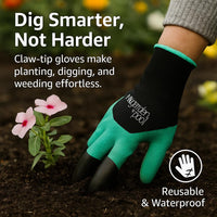My Garden Pool Claw Gardening Gloves – Durable Yard Work Gloves with Built-In ABS Plastic Claws for Digging, Planting, and Raking – Breathable, Washable, One Size Fits Most
