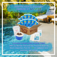 GLB Supersonic 73% Cal-Hypo Shock, 1 lb., Case of 12 Complete Pool Care Kit with My Garden Pool Skimmer Sock and 7-in-1 Test Strips, 60 ct. – Powerful Chlorine Shock for Clear Swimming Water