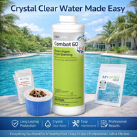 Haviland Durachlor Combat 60 1 QT with My Garden Pool Scum Socks, Test Strip & Pool-IQ AI Assistant