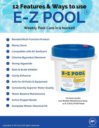 E-Z Pool Concentrated Pool Blend 10 LB - EZP10 with My Garden Pool 20 Ct. Test Strips & 2 Pack Pool Skimmer Socks and Pool-IQ, Smart Pool AI Assistant!
