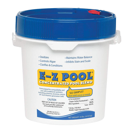 E-Z Pool Concentrated Pool Blend 10 LB - EZP10 with My Garden Pool 20 Ct. Test Strips & 2 Pack Pool Skimmer Socks and Pool-IQ, Smart Pool AI Assistant!