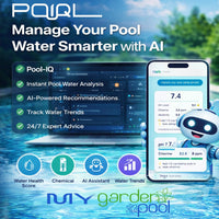 My Garden Pool Rectangular Pool Skimmer Net with Deep Fine Mesh Bag, Includes 2-Pack Skimmer Socks, 20-Count 7-in-1 Pool & Spa Test Strips and Pool-IQ Access, Universal Pole Fit, Made in USA