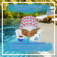 Drytec Calcium Hypochlorite Pool Shock 1 lb. 68% Bag, 24 Pack, Complete Pool Care Kit with My Garden Pool Skimmer Sock and 7-in-1 Test Strips, 60 ct. – Powerful Chlorine Shock for Clear Swimming Water