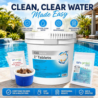 Haviland Durachlor 1 Inch Tablets 25 lb with My Garden Pool Scum Socks, Test Strip & Pool-IQ AI Assistant