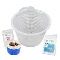 My Garden Pool 27180-009-000 Replacement for Hayward Pool Skimmer; Durable and Easy-to-Install Pool Skimmer Basket Replacement Skimmer Sock and 7-in-1 Pool & Spa Test Strips 20 Ct.