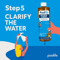 Poolife Basic Start-Up Pool Bundle – 1 lb TurboShock, Clarifier, AlgaeKill II, Stain Preventer – with My Garden Pool Skimmer Socks, Scum Sponge & 7-in-1 Pool Test Strips (20 ct)