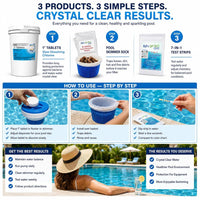 Haviland Durachlor 1 Inch Tablets 50 lb with My Garden Pool Scum Socks, Test Strip & Pool-IQ AI Assistant