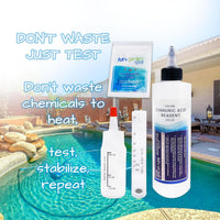 Cyanuric Acid Test Kit - Accurate Testing, 8 oz Reagent, with Test Tube and Mixing Bottle, Maximize Pool Water Efficiency with My Garden Pool 7 in 1 Water Test Strips