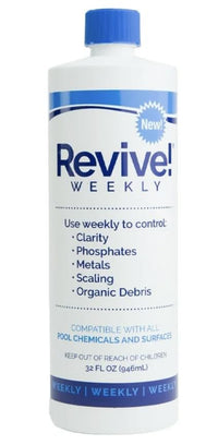 API Revive! Weekly Swimming Pool Clarifier Cleaning Treatment, 32 Ounce with My Garden Pool 20 Ct. Test Strips & 2 Pack Pool Skimmer Socks and Pool-IQ, Smart Pool AI Assistant!