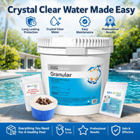 Haviland Durachlor Granular 25 lb with My Garden Pool Scum Socks, Test Strip & Pool-IQ AI Assistant