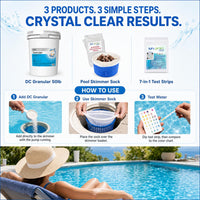 Haviland Durachlor Granular 50 lb with My Garden Pool Scum Socks, Test Strip & Pool-IQ AI Assistant