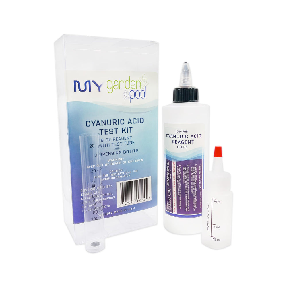 My Garden Pool Cyanuric Acid Test Kit - Accurate Testing, 8 oz Reagent, with Test Tube and Mixing Bottle, Professional Grade Pool Maintenance Tool - Maximize Pool Water Efficiency The Best Way