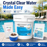 Haviland Durachlor 1 Inch Tablets 10 lb with My Garden Pool Scum Socks, Test Strip & Pool-IQ AI Assistant