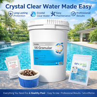 Haviland Durachlor 56 Granular 50 lb with My Garden Pool Scum Socks, Test Strip & Pool-IQ AI Assistant