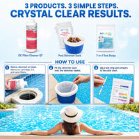 Haviland Durachlor Filter Cleaner 1 QT with My Garden Pool Scum Socks, Test Strip & Pool-IQ AI Assistant