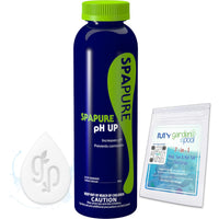 SpaPure Spa pH Up, 1 LBS – Includes My Garden Pool 20 Ct. Test Strips & Scum Sponge – Raises pH & Alkalinity for Balanced & Clear Spa Water