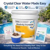 Haviland Durachlor Alkalinity Increaser 25 lb Bucket with My Garden Pool Scum Socks, Test Strip & Pool-IQ AI Assistant