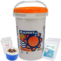 73% Cal-Hypo Dry Chlorinating Granules 50 LB Bucket – Bactericide, Algaecide, and Fast Dissolving Shock with My Garden Pool Skimmer Socks and 7-in-1 Test Strips. – Powerful Chlorine Shock