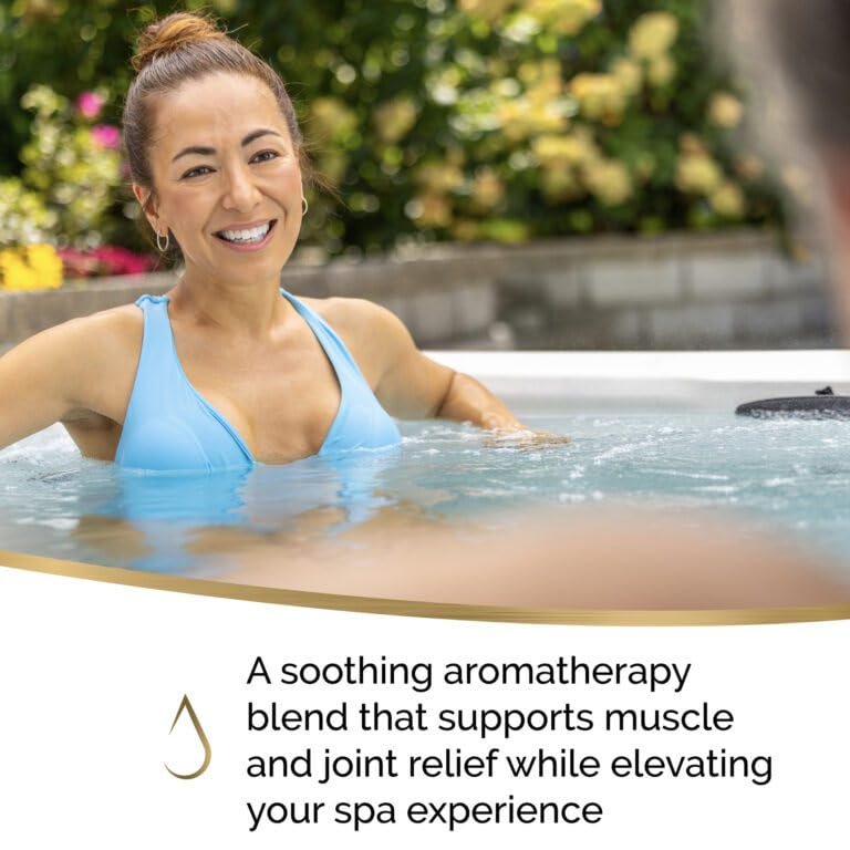 Sirona Aromatherapy Bliss Spa Bundle for Hot Tub & Spa – Muscle & Joint & Soothing Relaxation Epsom Salt Crystals with My Garden Pool Oil Absorbing Scum Sponge & 7-in-1 Test Strips