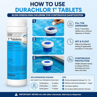 Haviland Durachlor 1 Inch Tablets 2 lb with My Garden Pool Scum Socks, Test Strip & Pool-IQ AI Assistant