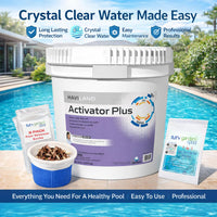Haviland Durachlor Activator Plus 20 lb with My Garden Pool Scum Socks, Test Strip & Pool-IQ AI Assistant