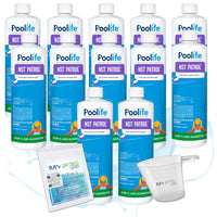 Poolife NST Patrol – Fast-Acting Algaecide with 50% Quat for Green & Black Algae Control – Low-Dosing Weekly Formula – Includes 7-in-1 Test Strips, Measuring Cup & Pool-IQ AI Assistant 12 Pack