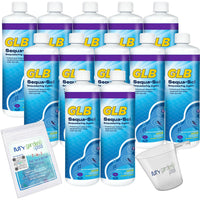 GLB Sequa-Sol 32 FL OZ (71016A) Prevents Stains & Scale, Includes My Garden Pool Measuring Cup & Test Strips, 12-Pack