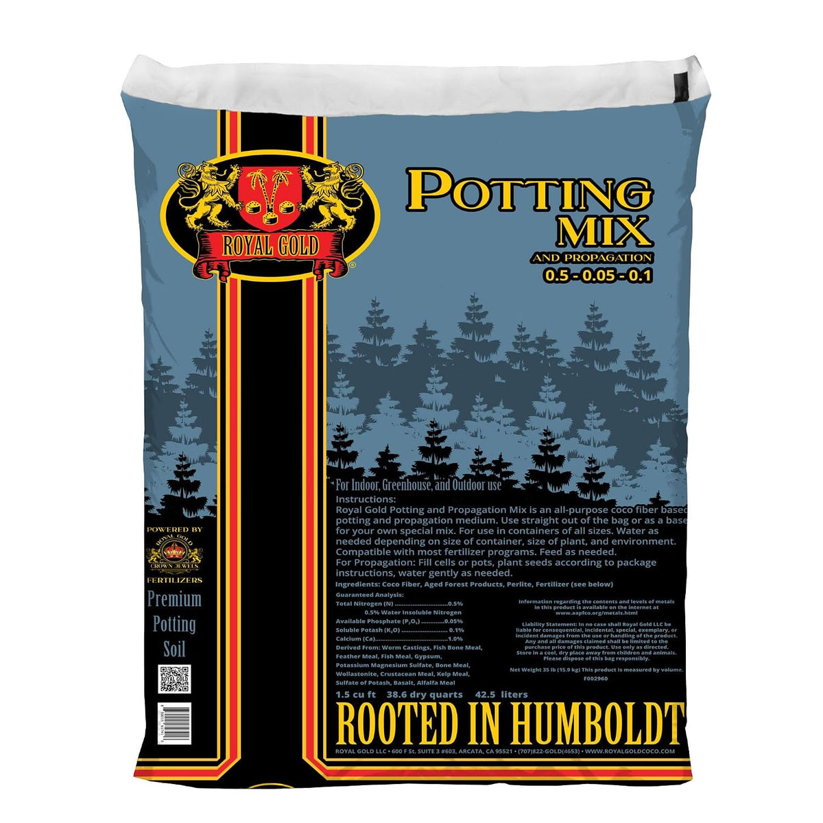 Royal Gold Potting and Propagation Mix, peat-free bag front