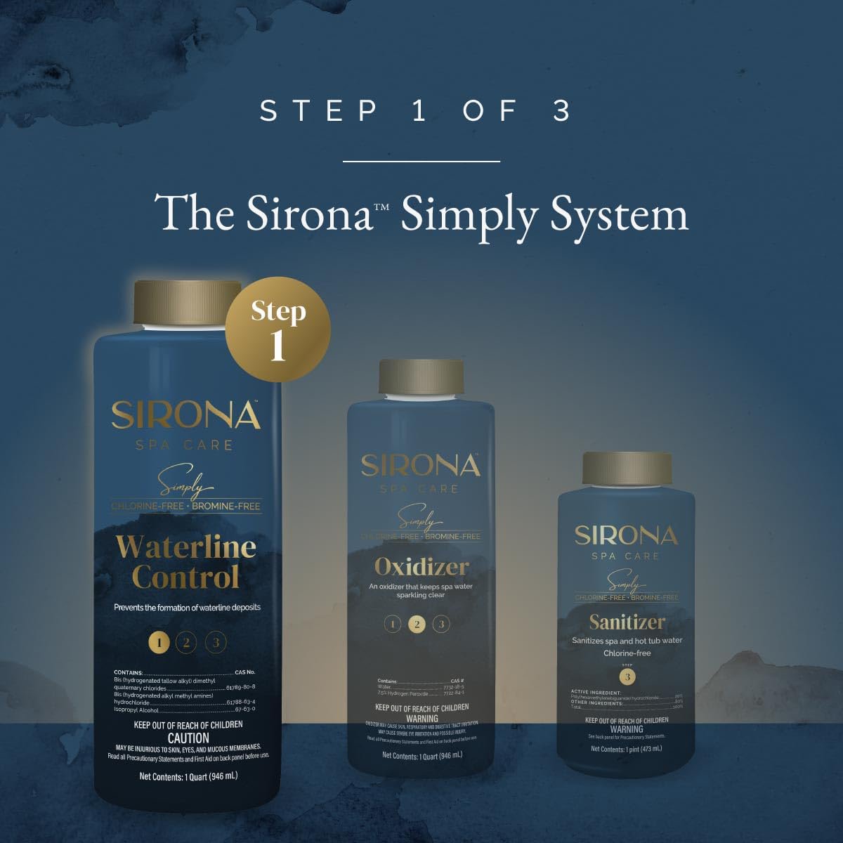 My Garden Pool Sirona 82106 Simply Waterline Control 32 oz 7-in-1 Test Strips, Oil Absorb Sponge & 8 oz. Measuring Cup