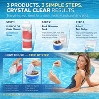 Haviland Durachlor Cover Cleaner 1 QT with My Garden Pool Scum Socks, Test Strip & Pool-IQ AI Assistant