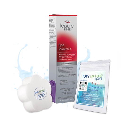 Leisure Time Spa Minerals – Continuous Sanitizer for Hot Tubs – Easy Cartridge System – Includes Scum Sponge and 7-in-1 Test Strips
