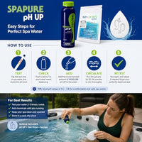 SpaPure Spa pH Up, 2 LBS – Includes My Garden Pool 20 Ct. Test Strips & Scum Sponge – Raises pH & Alkalinity – image 3