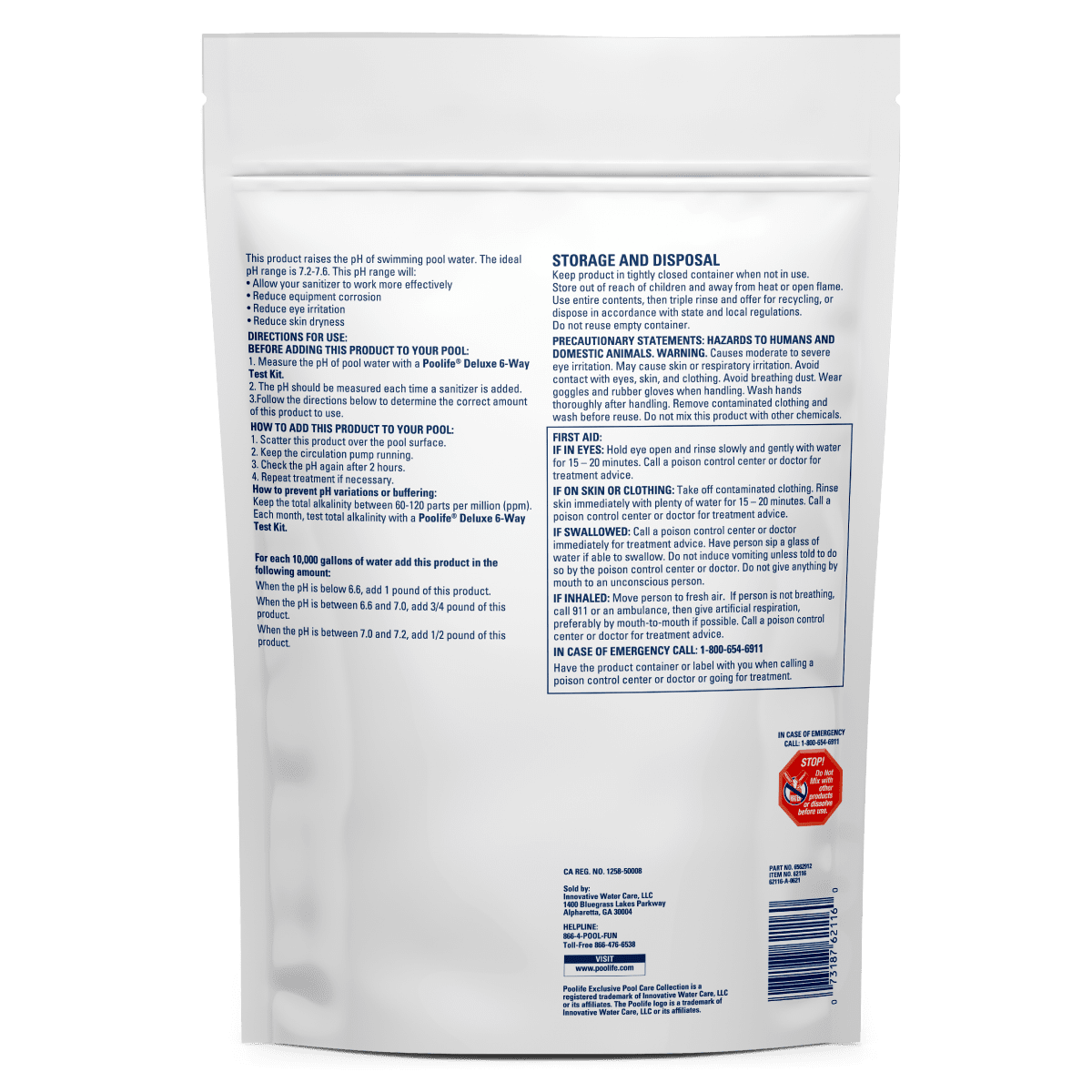 Poolife pH Plus 5 lb – Fast-Dissolving pH Increaser for Pools – Boosts Water Balance Instantly – With 2 Scum Socks and 7-in-1 Test Strips