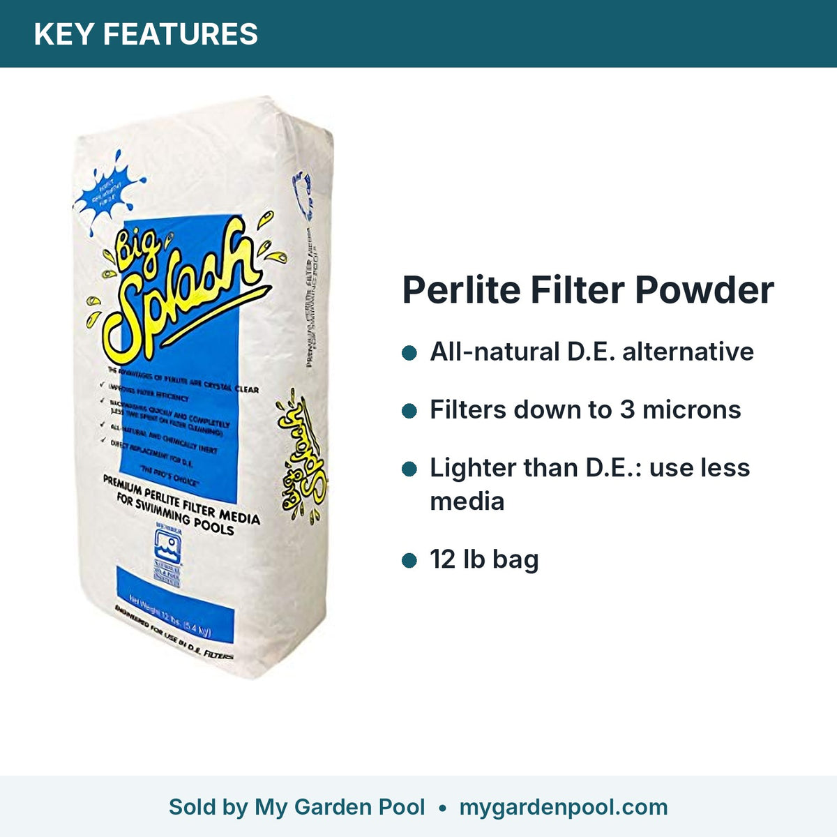 Perlite pool filter powder key features