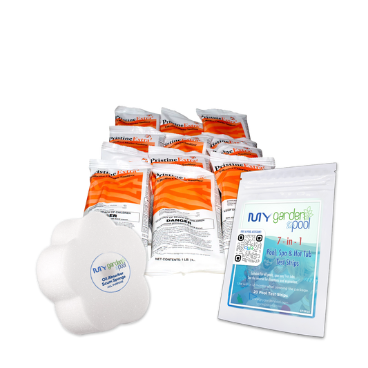 PristineExtra – 1 LB x 12 PACK – Weekly Shock Treatment – Includes Scum Sponge & Test Strips