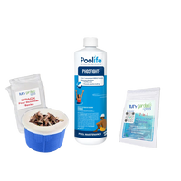 Poolife PhosFIGHT Plus 32 fl oz – Phosphate Remover for Pools – Prevents Algae Growth – Includes 2 Scum Socks and 7-in-1 Test Strips